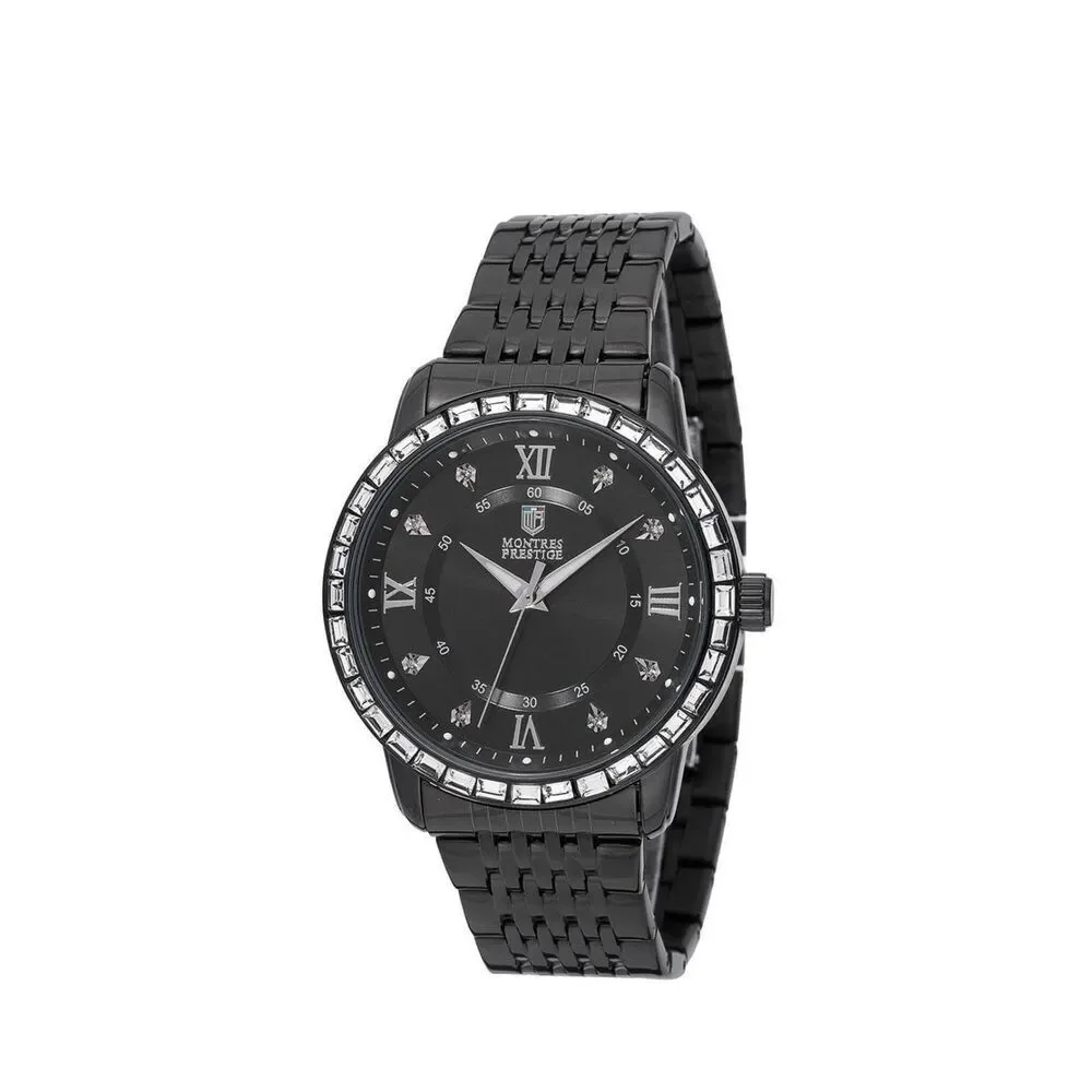 Invicta Black and Silver Men’s Crystal Accent Watch 0243